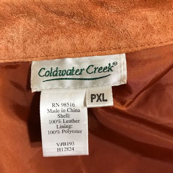 Coldwater Creek Y2K Vtg Suede Orange Jacket Size PXL - Picture 12 of 12